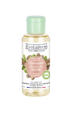शिया बटर के साथ मॉइस्चराइजिंग ब्यूटी ऑयल 100 मि.ली - Evoluderm