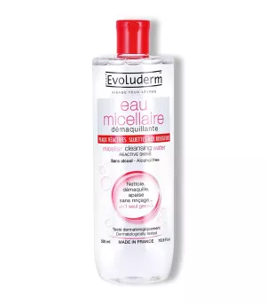 Agua Micelar Desmaquillante para Pieles Reactivas. Propenso a Enrojecimiento 500ml - Evoluderm
