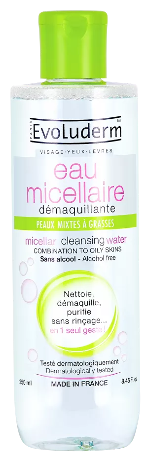 Nước Tẩy Trang Micellar Hỗn Hợp Cho Da Nhờn 250ml - Evoluderm