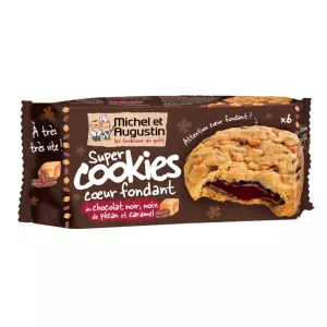 Cookies coeur fondant chcoclat noir/ noix / caramel 180g - MICHEL ET AUGUSTIN