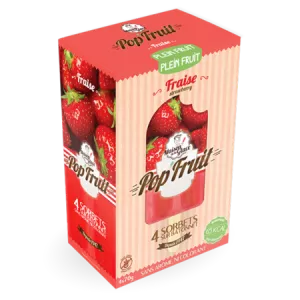 Bâtonnets sorbet de fraise pop fruits 4x70g - MAISON DE LA GLACE