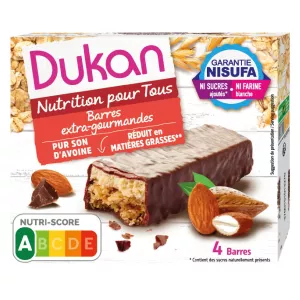 Barres Son Avoine Chocolat Sans Sucres Ajoutés 4x30g - Dukan