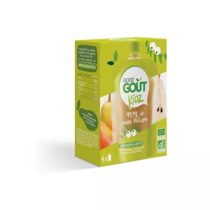 Бутылка компота из груш Williams без добавления сахара Organic, 4х90г, GOOD GOUT