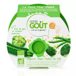 Bữa ăn sẵn rau xanh/ngọc trai lúa mì hữu cơ từ 12 tháng 220g - GOOD GOUT
