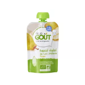 Gourde brassé végétal lait d'amande/ poires 90g - GOOD GOUT