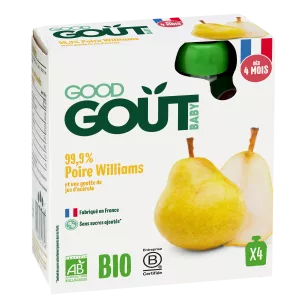 Williamsbirnenflasche ohne Zuckerzusatz Bio ab 4 Monaten, 4x85g, GOOD GOUT