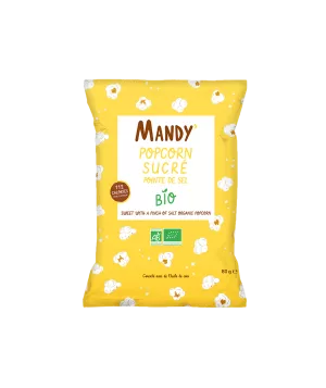Popcorn Sucre Pointe de Sel, 10x80g - MANDY'