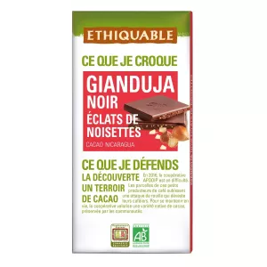 Плитка темного шоколада Gianduja с орехами и орехами Никарагуа Органический 100г - Ethiquable