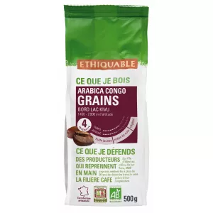 Bio-Reine Arabica-Kaffeebohnen aus dem Kongo, 500 g - Ethiquable