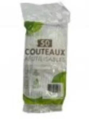 Couteau Transparent Plastique RÉutilisable 50 X 18 Cm - Vaisselle Reutilisables