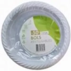 Cuencos Blancos 17 Cm Plástico Reutilizable X 50