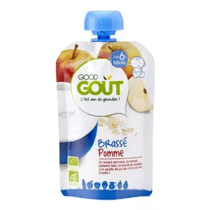 Gourde brassé pomme BIO dès 6mois 90g - GOOD GOUT