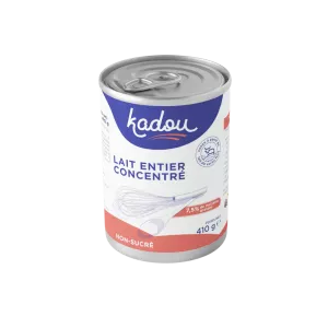 Lait Entier Concentré Non Sucré 7.5% Matieres Grasses (410 G) - Kadou