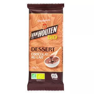 Barra de chocolate de sobremesa de leite 200g orgânico Van Houten