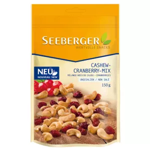 無塩カシューナッツ/クランベリーミックス、150g - SEEBERGER