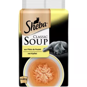 Soupe Classic aux filets de poulet sachet 4x40g  - SHEBA