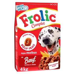 Croquettes pour chien au bœuf 4kg - FROLIC
