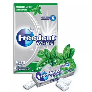 Kutafuna gum bila sukari kijani mint ladha nyeupe; 70g - FREEDENT