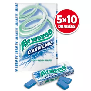 Chicle Menthol Extreme sin azúcar; 14g - AIRWAVES
