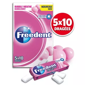 Chewing-gum sans sucres goût bubble mint 70 g - FREEDENT