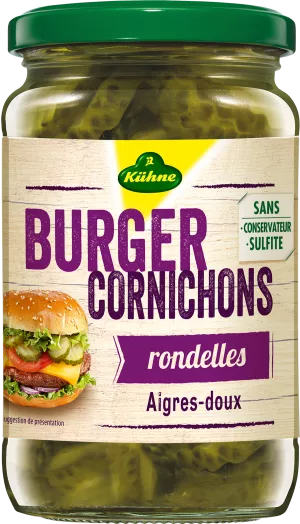 Anéis de hambúrguer especiais de picles agridoces, 185g - KÜHNE