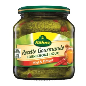 Cornichons doux piment & miel 300g - KUHNE