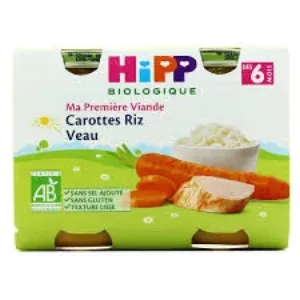 Baby dish carote, riso, vitello 2x190g da 6 mesi - HIPP