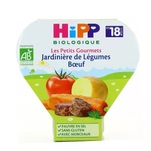 Plat bébé BIO jardinière de légumes & boeuf dès 18 mois 260g - HIPP
