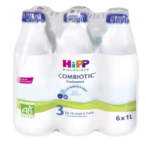 Lait bébé BIO croissance combiotic dès 10mois 6x1L - HIPP
