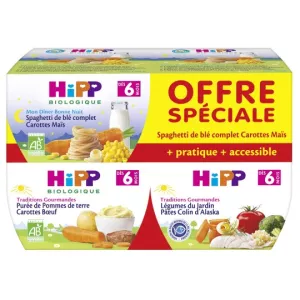 Plats bébé assortiment BIO dès 6 mois 4x190g - HIPP