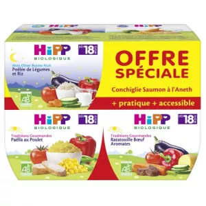 Plat bébé BIO assortiment dès 18 mois 4x250ml - HIPP