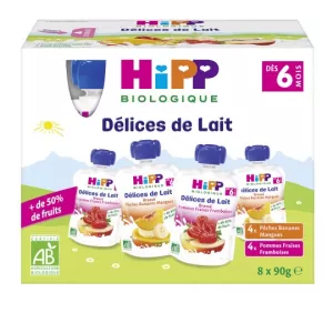 Bình sữa cho bé các loại trái cây từ 6 tháng 8x90g - HIPP