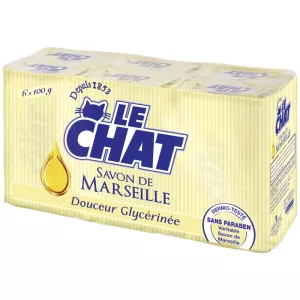 Savon de Marseille douceur glycérinée 6x100g - LE CHAT