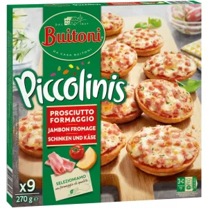 Mini pizzas piccolinis jamón y queso 9x30g - BUITONI
