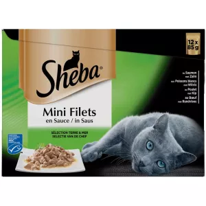 Paté di gatto di carne/pesce con salsa 12x85g - SHEBA