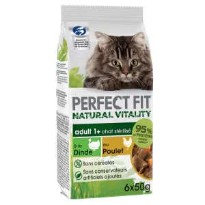 Pâtée Pour Chat Stérilisé Natural Vitality A La Dinde Et Au Poulet X6 - Perfect Fit
