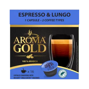 Café Espresso y Lungo Compatible Dolce Gusto X 16 100% Arábica - Aroma Gold