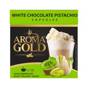 Weiße Schokolade, Kaffee, Pistazien, kompatibel mit Dolce Gusto X 16 - Aroma Gold