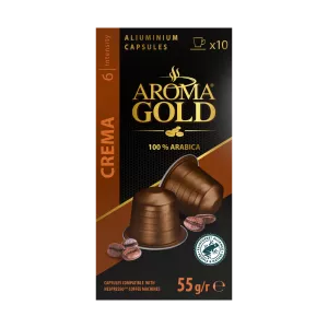 Café Crema 兼容 Nespresso X 10。（强度 6） - Aroma Gold