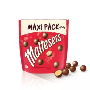 Caramelos de chocolate con leche relleno de leche malteada 400g - MALTESERS