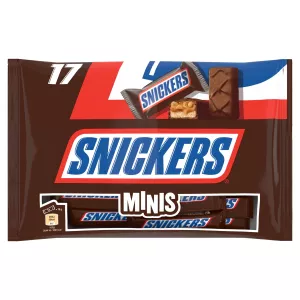 Barres chocolatées minis fourrées cacahuètes et caramel 403g - SNICKERS