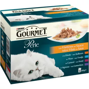 Thức ăn cho mèo Les Filettines sốt 12x85g - PURINA GOURMET