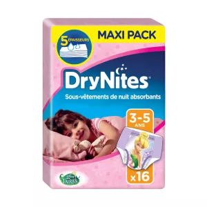Drynites Girl 3-5 años x16 culo - HUGGIES