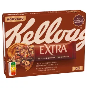 Barres Extra Plaisir de Noisettes et Cacao, 105g - KELLOGG'S