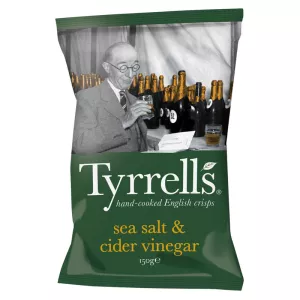 Meersalz- und Apfelessig-Kartoffelchips, 150 g - TYRRELLS