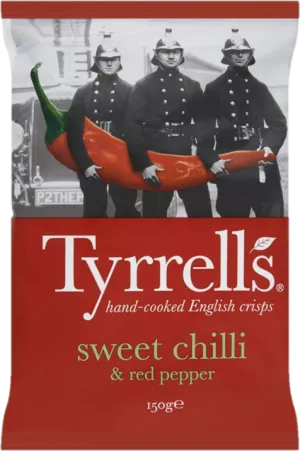 Sweet Chilli and Pepper Potato Chips, 150g - TYRRELLS