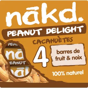 Barras de maní | Barritas de Frutas y Nueces Crudas 4 x 35g - NAKD