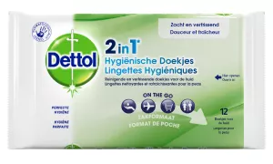 Дезинфицирующие гигиенические салфетки 2en1 x12 - Dettol