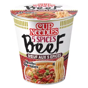 कप नूडल 5 मसाले बीफ 64 ग्राम - NISSIN