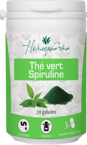 Té Verde Espirulina Cápsulas Vegetales Caja De 70 - HOMEOPHARMA